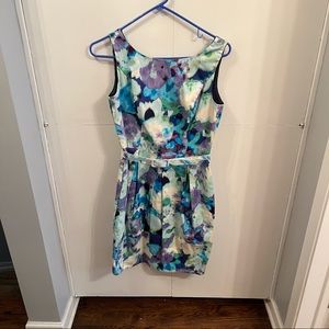 Eliza J Tie Dye Print Pleated Dress
